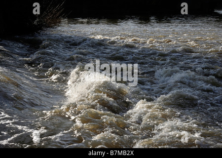 Standing Wave at Dobbs Weir on the River Lee Stock Photo