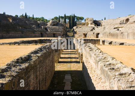 Italica Santiponce Seville Spain Ruins of Roman Amphitheatre Stock Photo