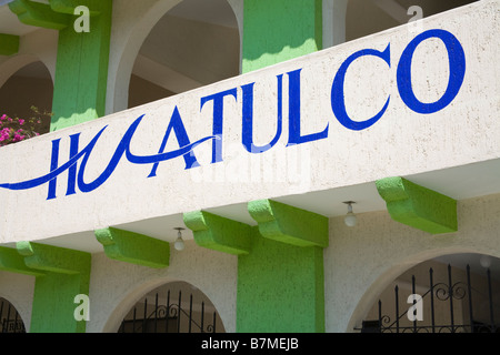 Building in La Crucecita City Bahias de Huatulco Oaxaca State Pacific Coast Mexico Stock Photo