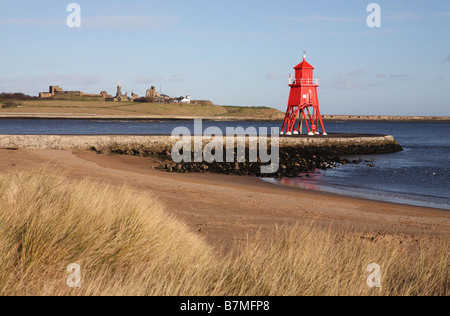 The Groyne and Tynemouth,  north east England, UK Stock Photo