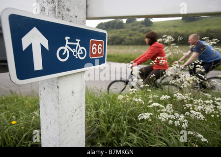 Cycling route 66 near Market Weighton The Wolds East Yorkshire UK Stock Photo