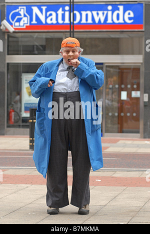 Member of street theatre company during Festival of Fools Belfast 2008. Stock Photo
