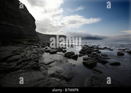 The shoreline at Staithes on the East coast of Yorkshire England UK Stock Photo