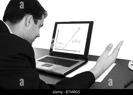 Succesful business man  on white Stock Photo