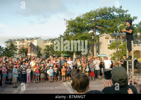 entertainer in mallory square key west Stock Photo
