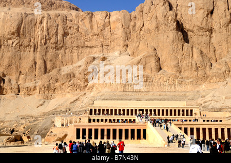 The Mortuary Temple of the female Pharaoh Hatshepsut near the Valley of the Queens at Luxor in Egypt Stock Photo