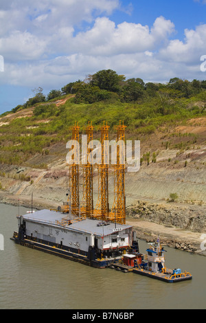 Gaillard Cut Widening Project Panama Canal Panama Central America Stock Photo