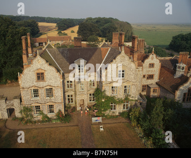 Wiveton Hall Norfolk, Aerial view from hot air balloon Stock Photo