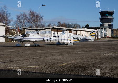 Stock photo of light aircraft from the aero club du Limousin at Limoges airport france Stock Photo