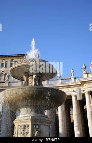 Fountain and sculptures of saints in Vatican Rome Italy Stock Photo