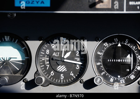 Stock photo of the instrumentation panel inside a light aircraft Stock Photo