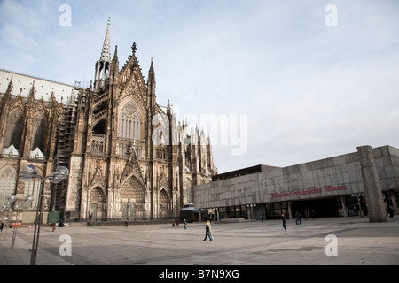 Cathedral Dom and Roman Germanic Museum Cologne Germany Stock Photo