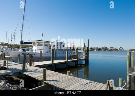 Fishing Dock on San Carlos Island, Fort Myers Beach, Gulf Coast, Florida, USA Stock Photo