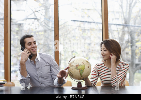 Using cell phone Stock Photo