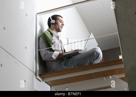 Man using a laptop Stock Photo