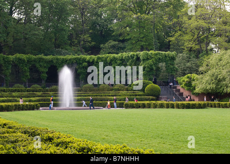 Italian Formal Garden at the Conservatory Garden in Central Park Stock Photo