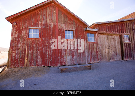 Red Barn in Bodie State Historical Park Stock Photo