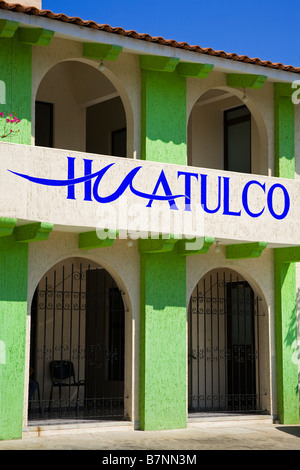 Building in La Crucecita City Bahias de Huatulco Oaxaca State Pacific Coast Mexico Stock Photo