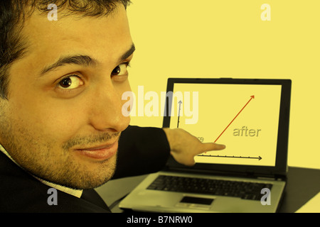Succesful business man  on white Stock Photo