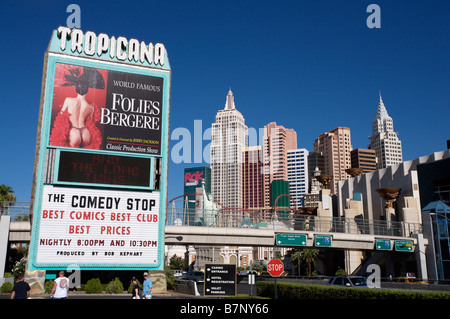 New York New York And Tropicana Hotel Las Vegas Stock Photo