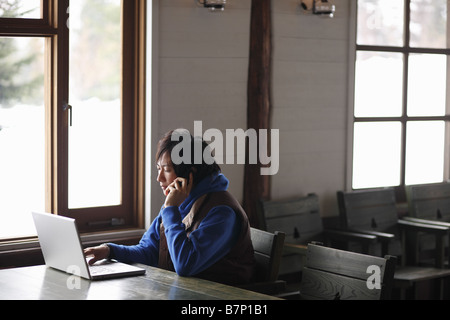 A man using laptop Stock Photo