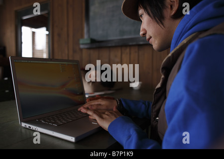 A man using laptop Stock Photo