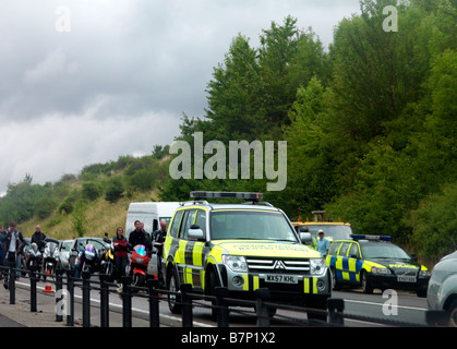 Accident M11 Motorway Cambridgeshire England Stock Photo