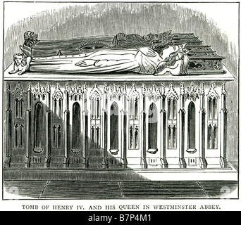 tomb henry iv queen westminster abbey coffin burial sculpture stone Unusually for a King of England, he was buried not at Westmi Stock Photo