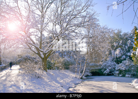 Peckham Rye in the snow Stock Photo