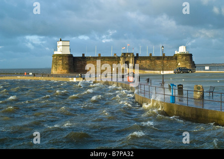 New Brighton on the Wirral on a very cold and windy day in winter Stock Photo