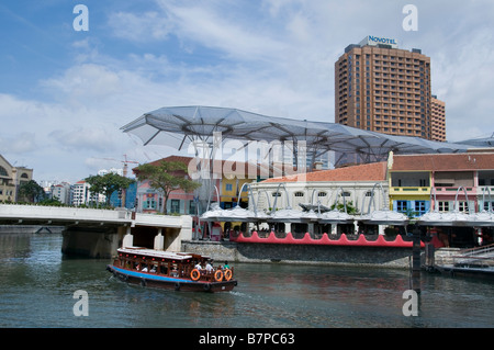 Clarke Clark Quay Singapore River Boat Present five blocks of restored warehouses house various restaurants and nightclubs
