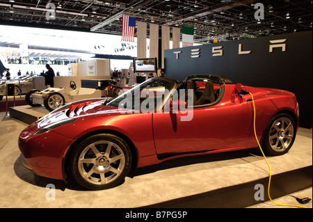 Tesla Roadster electric car at the 2009 North American International Auto Show in Detroit Michigan USA Stock Photo