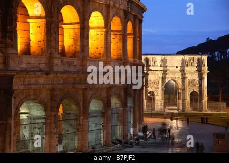 Colosseum and the Triumphal Arch of Constantine, Rome, Italy Stock Photo