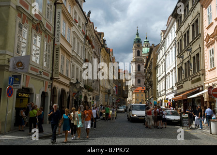 Mala Strana the old town streetscene, Prague Stock Photo