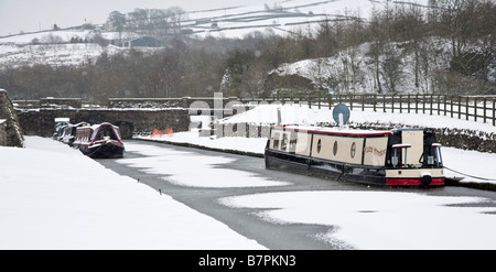 Canal basin in the snow Stock Photo