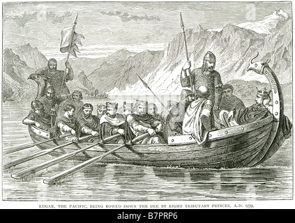 king edgar pacific rowed on the river dee by eight tributary princes 8 ...