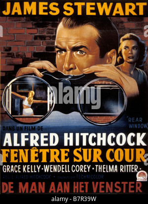 Rear Window Year: 1954 - USA Director: Alfred Hitchcock James Stewart Movie poster (Fr) Stock Photo