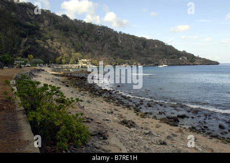 Flying Fish Cove, also called The Settlement, on Christmas Island, off Western Australia. Stock Photo