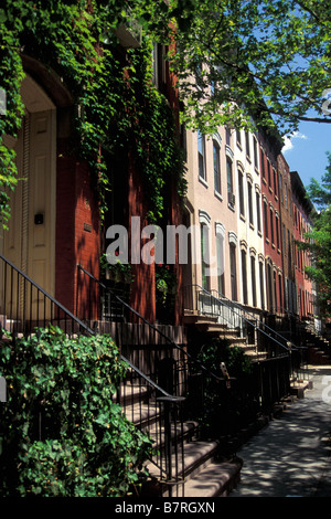 Brownstones in Greenwich Village, NYC Stock Photo