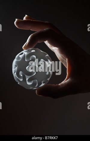 A production by 3 dimensional printing of a modern sculpture. Production en 3 dimensions d' une sculpture moderne. Stock Photo