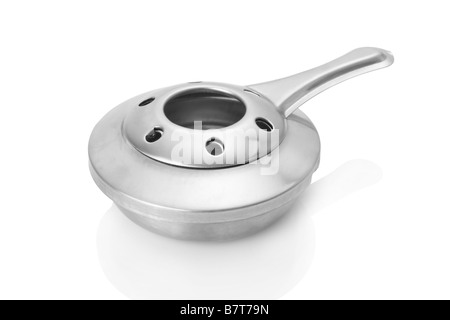 Alcohol burner from a fondue set isolated on white background Stock Photo