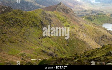 the miners path leading up to the summit of mount snowdon , wales , uk Stock Photo