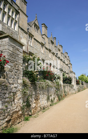 Merton College University Buildings, Oxford University, Oxford, Oxfordshire, UK. View from Dead Man's Walk. Stock Photo