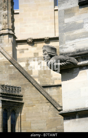 Figurehead Carving on Magdalen College, Oxford University, Oxford, Oxfordshire, UK Stock Photo