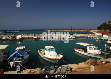 The picturesque Sami Harbour in Kefalonia Greece Stock Photo