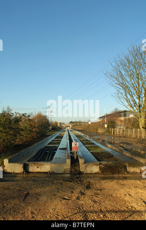 Cambridgeshire Guided Busway under construction near Arbury Park Stock Photo