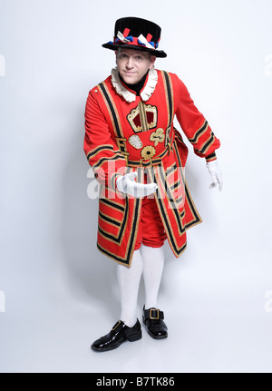 Beefeater bowing in welcoming gesture Stock Photo