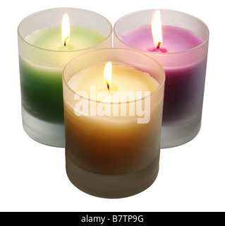 Three candles Stock Photo