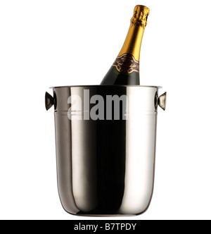 Champagne in ice bucket Stock Photo