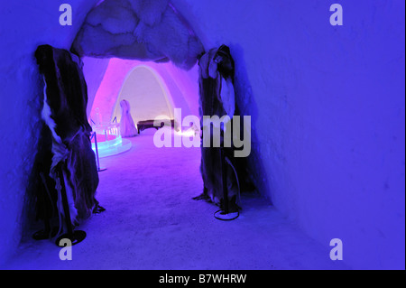 Entrance to the ice Cathedral inside the ice hotel in Lillehammer Norway Stock Photo